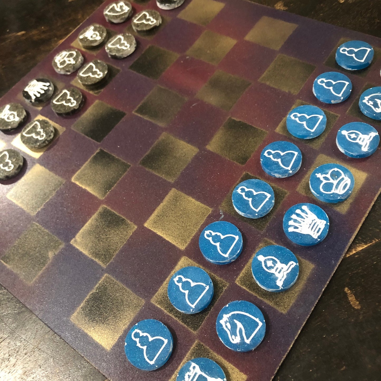 Rustic Gold - Painted Chess Set