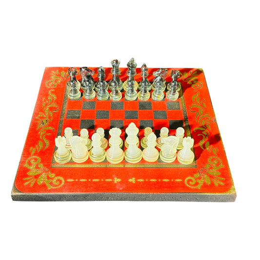 Golden Black & Red - Painted Chess Set