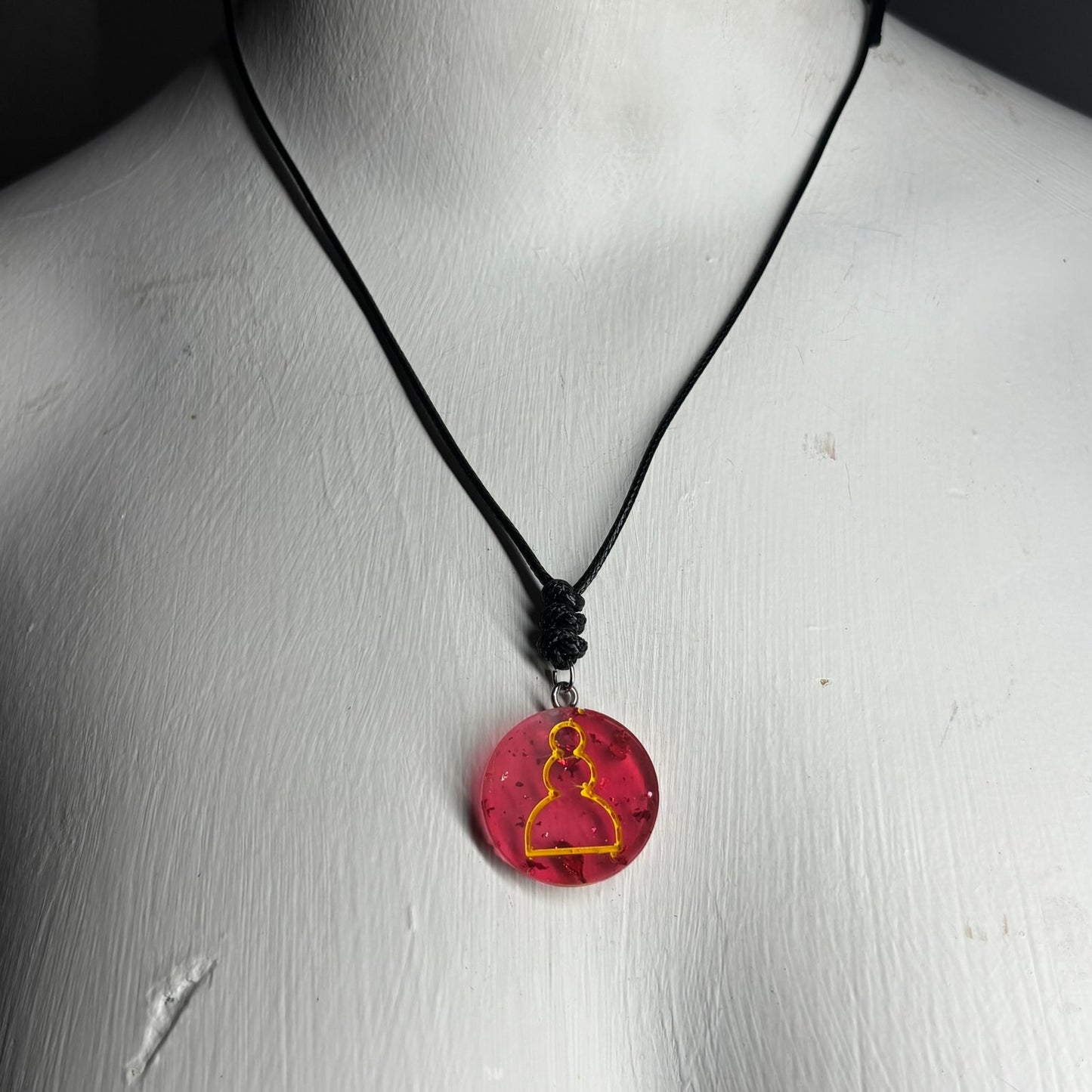 Red Pawn - Handmade Resin Chess Necklace