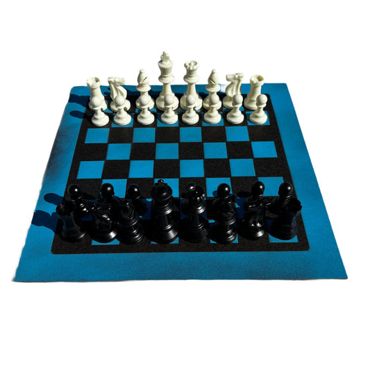 Blue & Black - Painted Chess Set