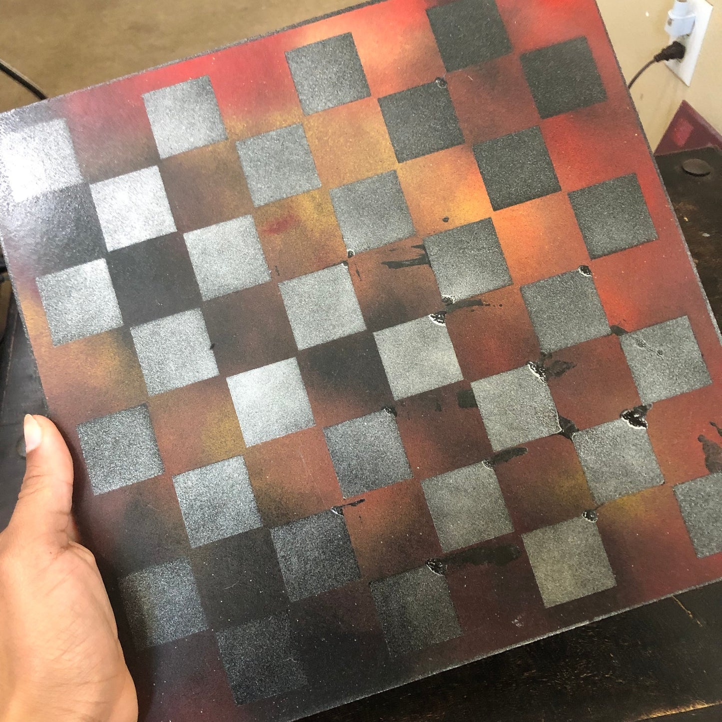 Burning Rust - Painted Chess Set