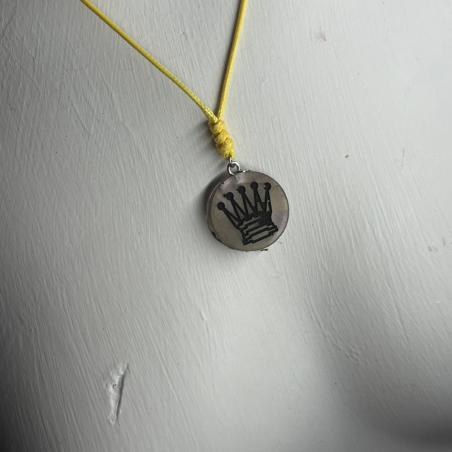 Dark Queen - Handmade Resin Chess Necklace