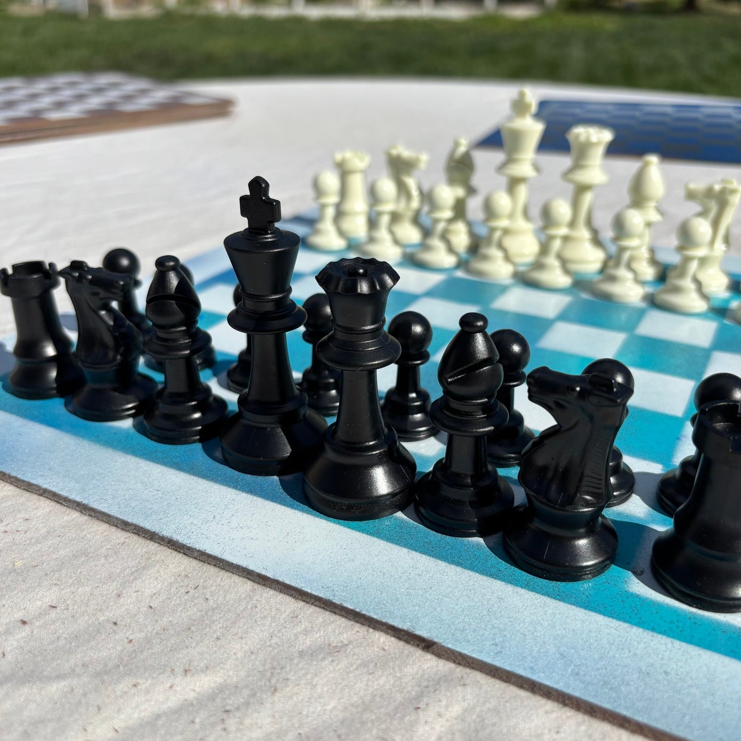Cool Blue - Painted Chess Set