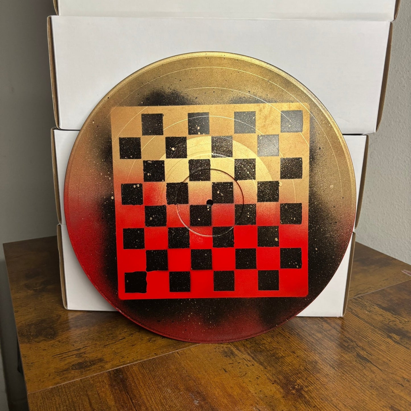 Gold Red Half Style - Vinyl Chess Board