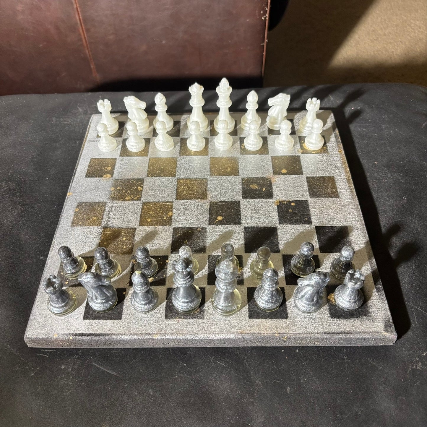 Silver Chrome Gold - Painted Chess Set