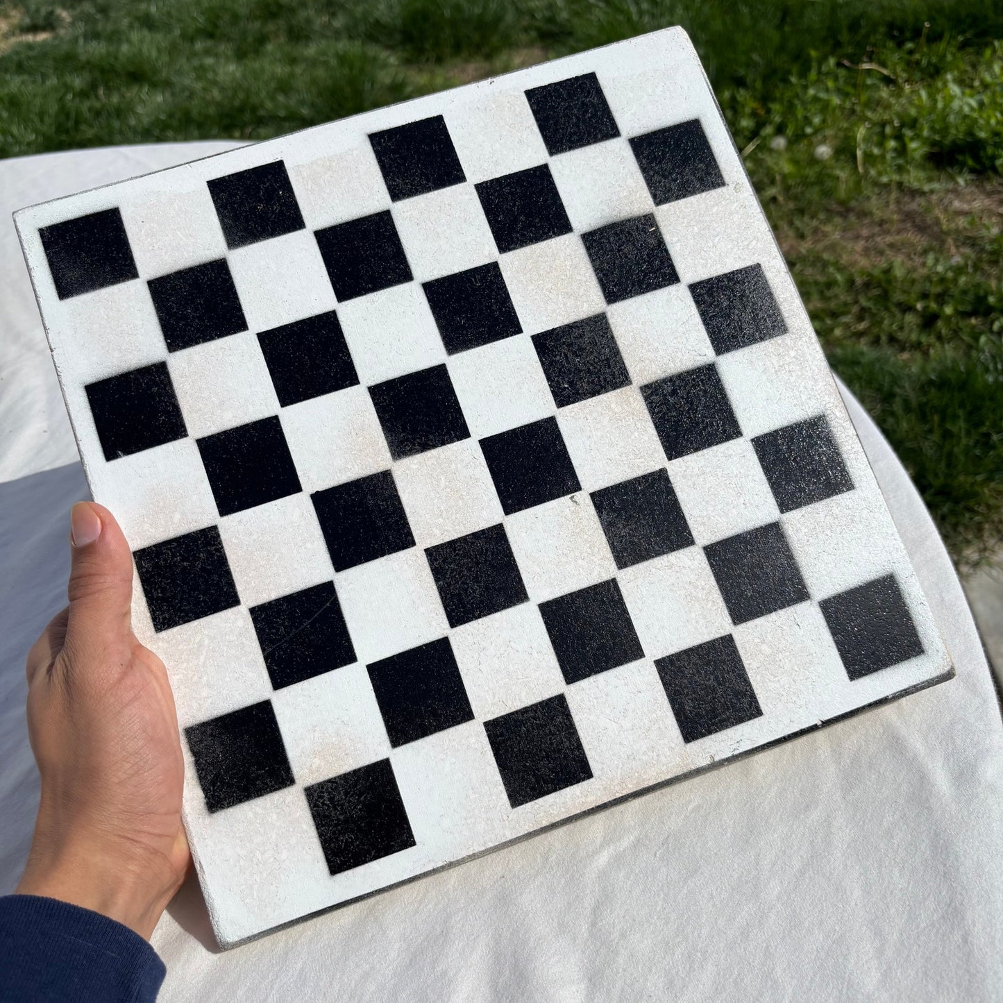 White & Black - Painted Chess Set
