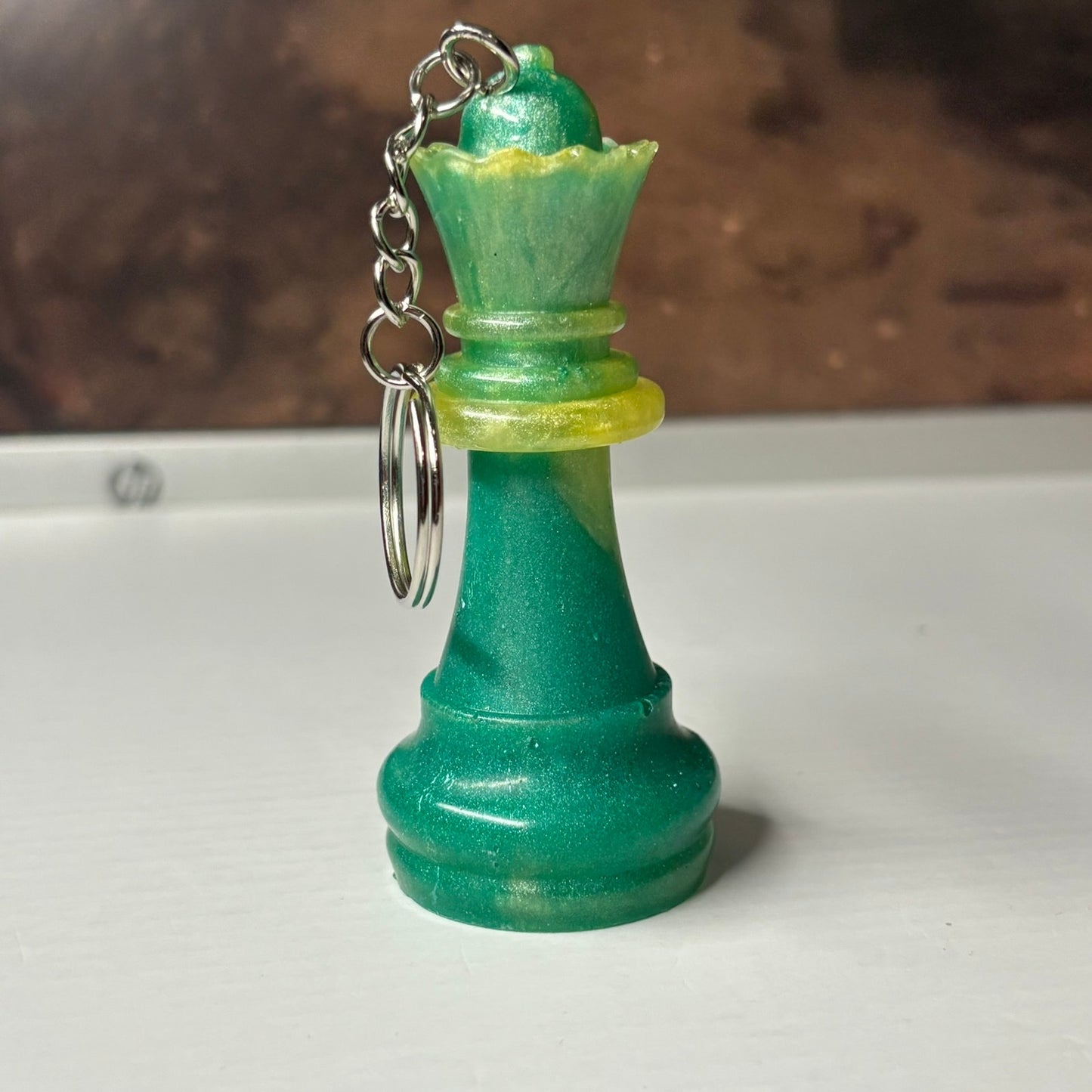 Green Forest Queen - Handmade Resin Keychain - Large Edition