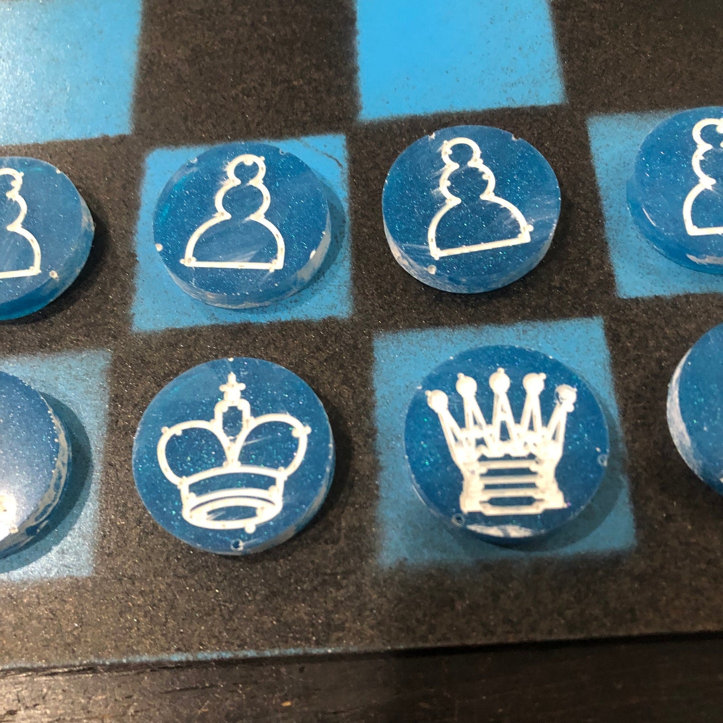 Black & Blue - Painted Chess Set