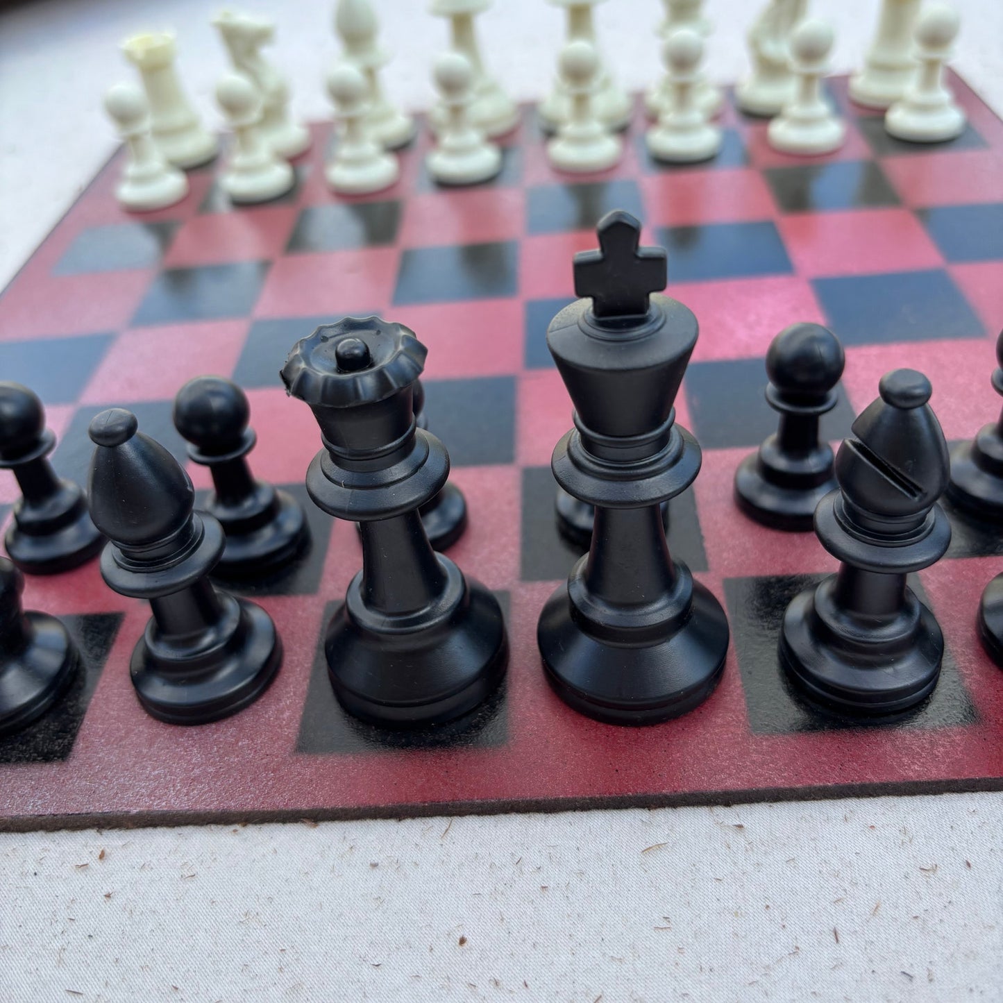 Burgundy Red - Painted Chess Set