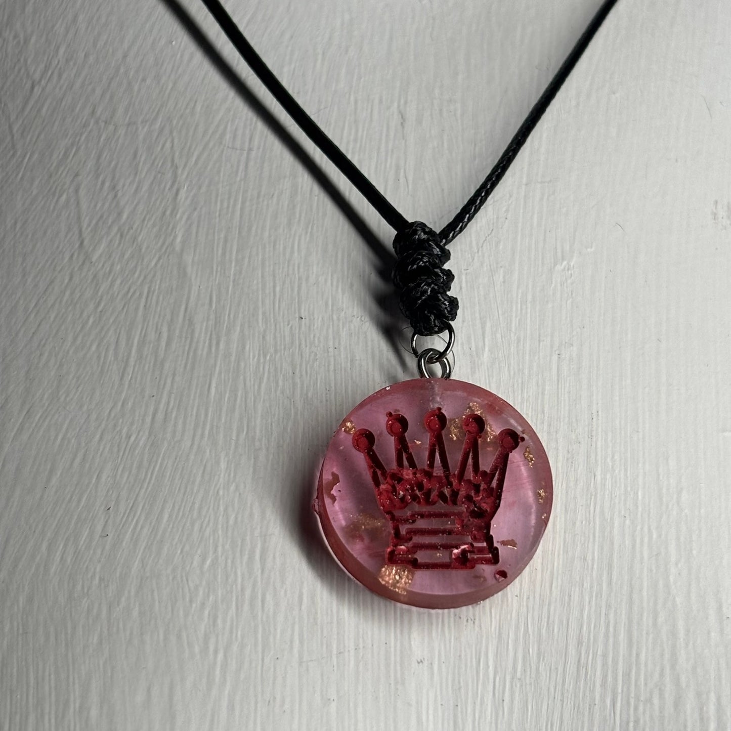 Velvet Red Queen - Handmade Resin Chess Necklace
