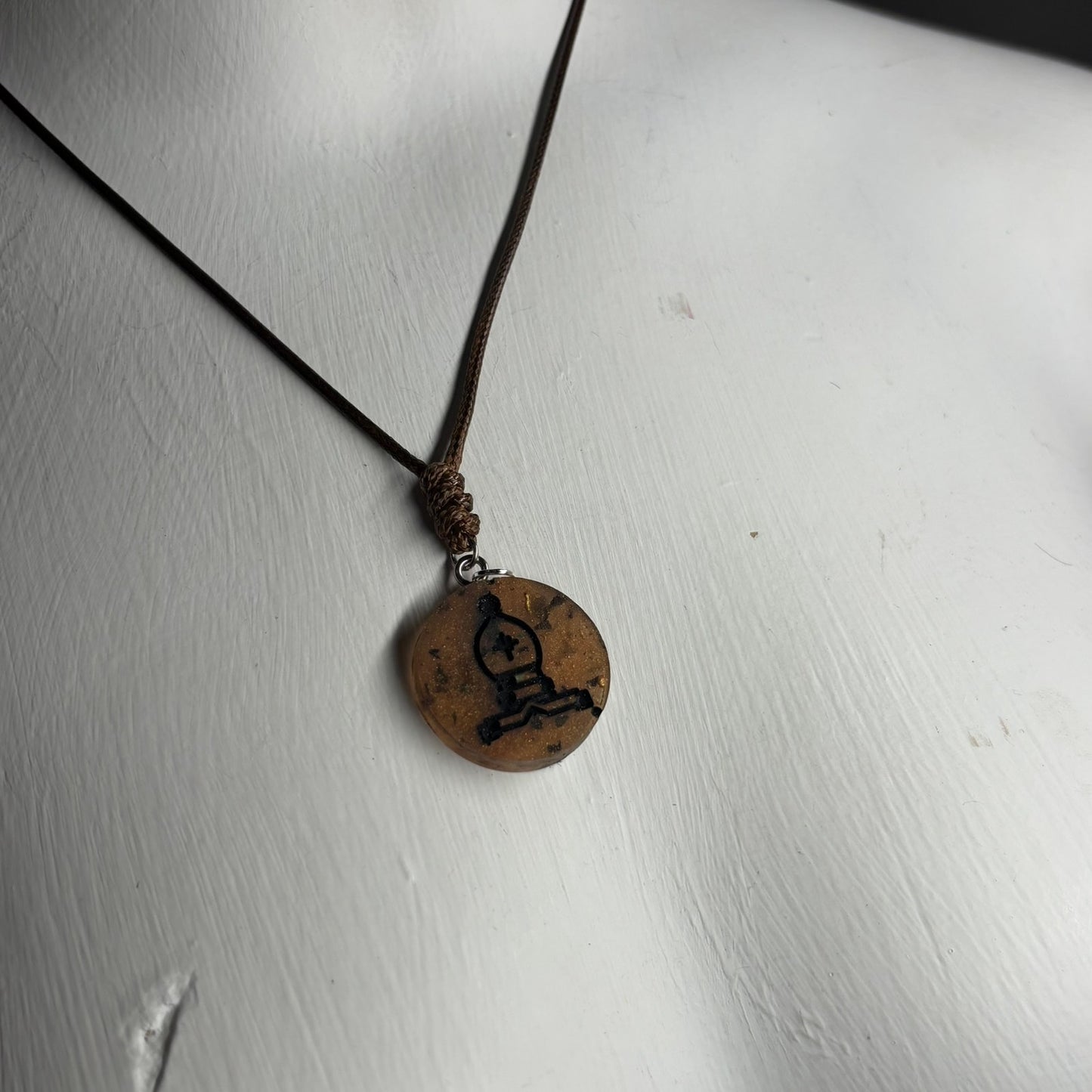 Luxury Brown Bishop - Handmade Resin Chess Necklace