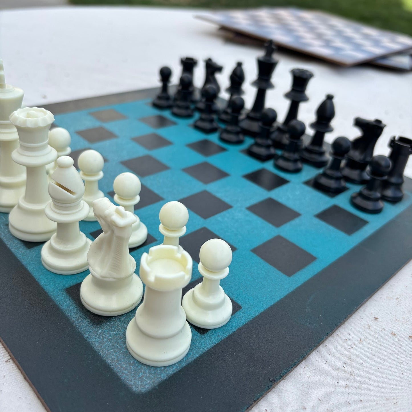 Beautiful Blue - Painted Chess Set