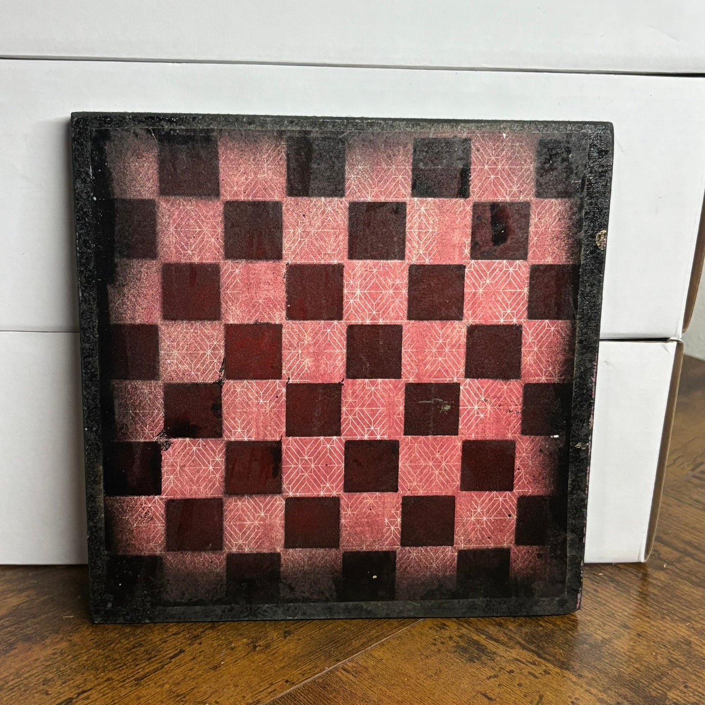 Golden Green Orange - Painted Double Sided Chess Board