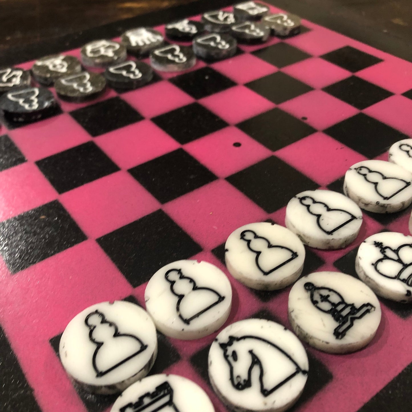 Hot Pink - Painted Chess Set