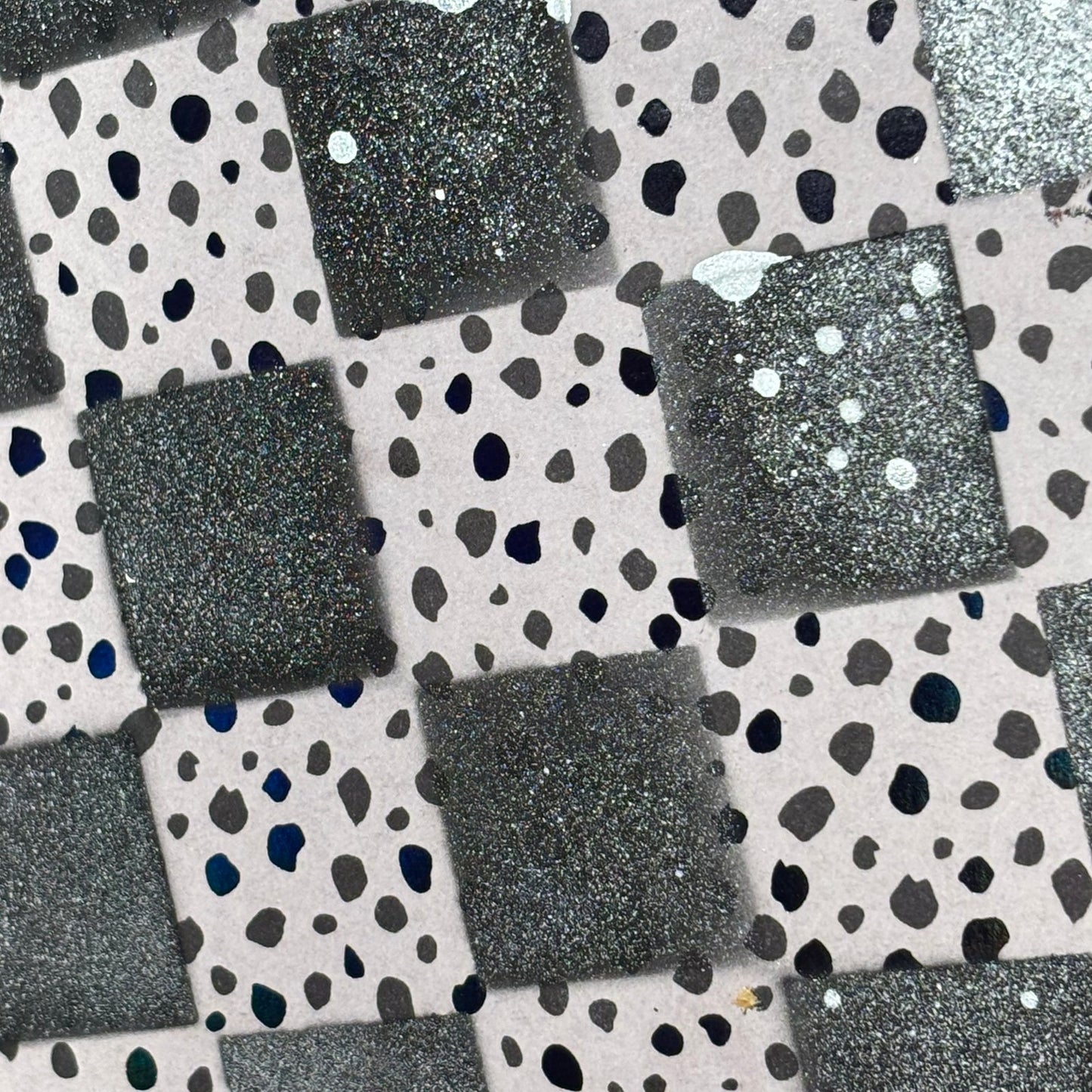 Spotted Ice Black - Scrapbook Chess Board