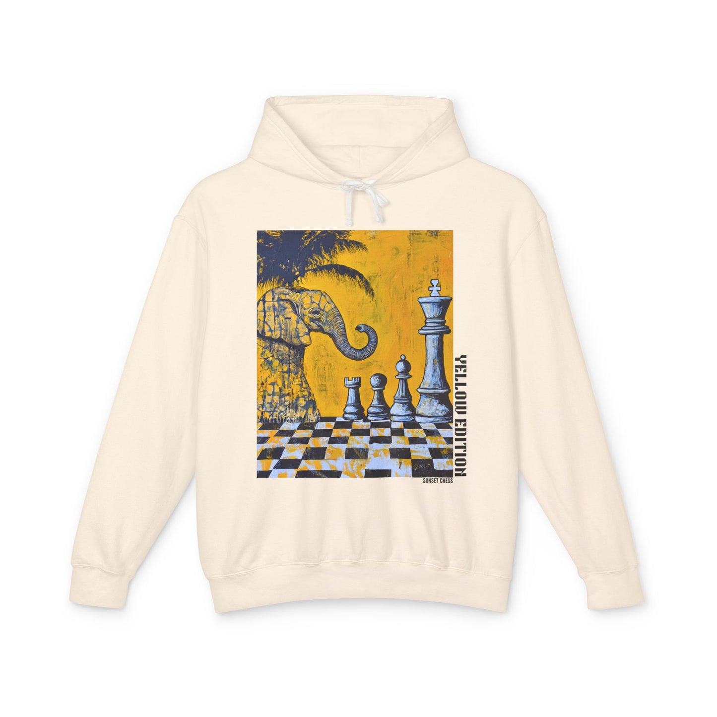 African Elephant - Cream Chess Hoodie
