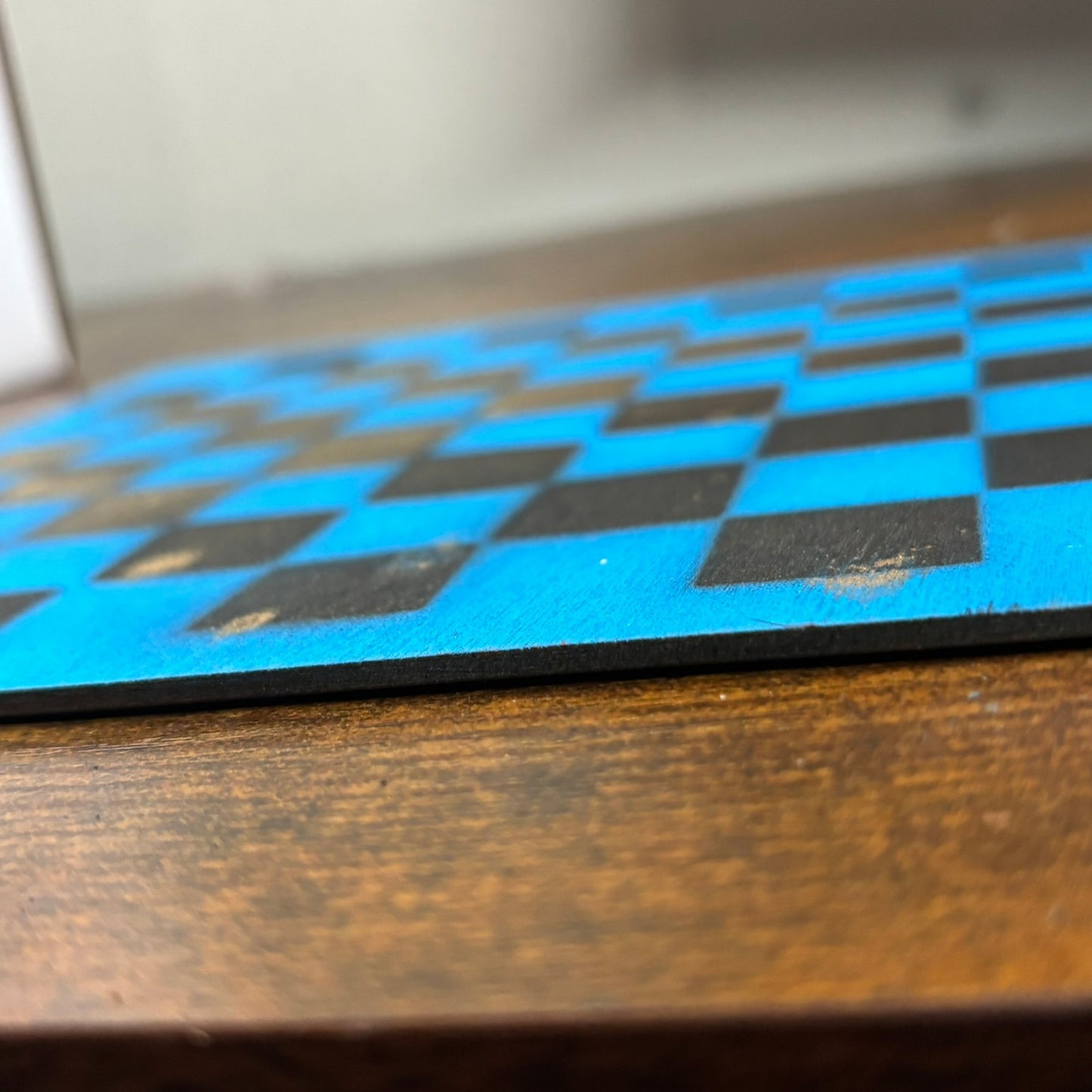 Blue Golden Shine - Painted Thin Wooden Chess Board