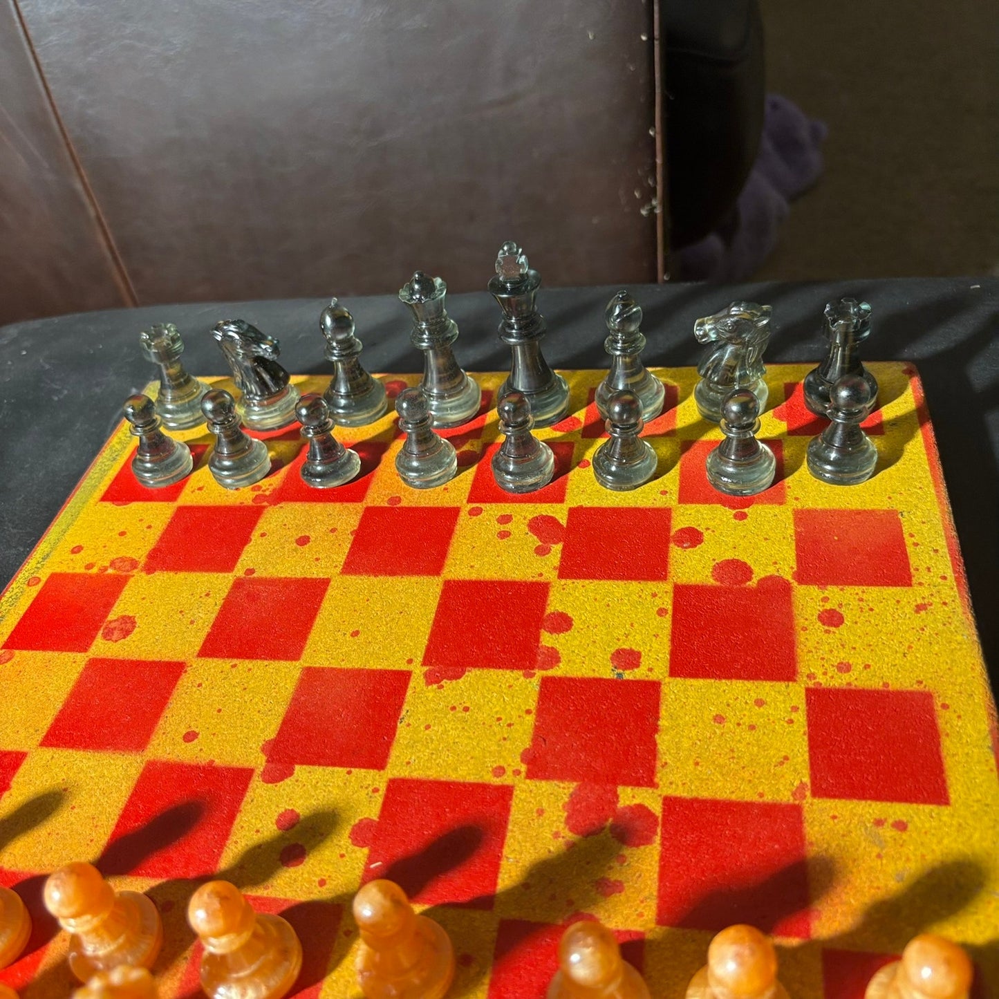 Spartan Golden Red - Painted Chess Set