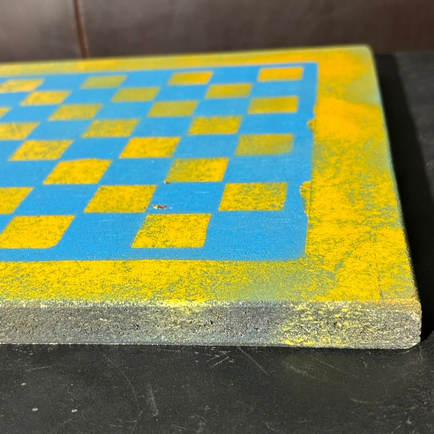 Blue Yellow - Painted Chess Board