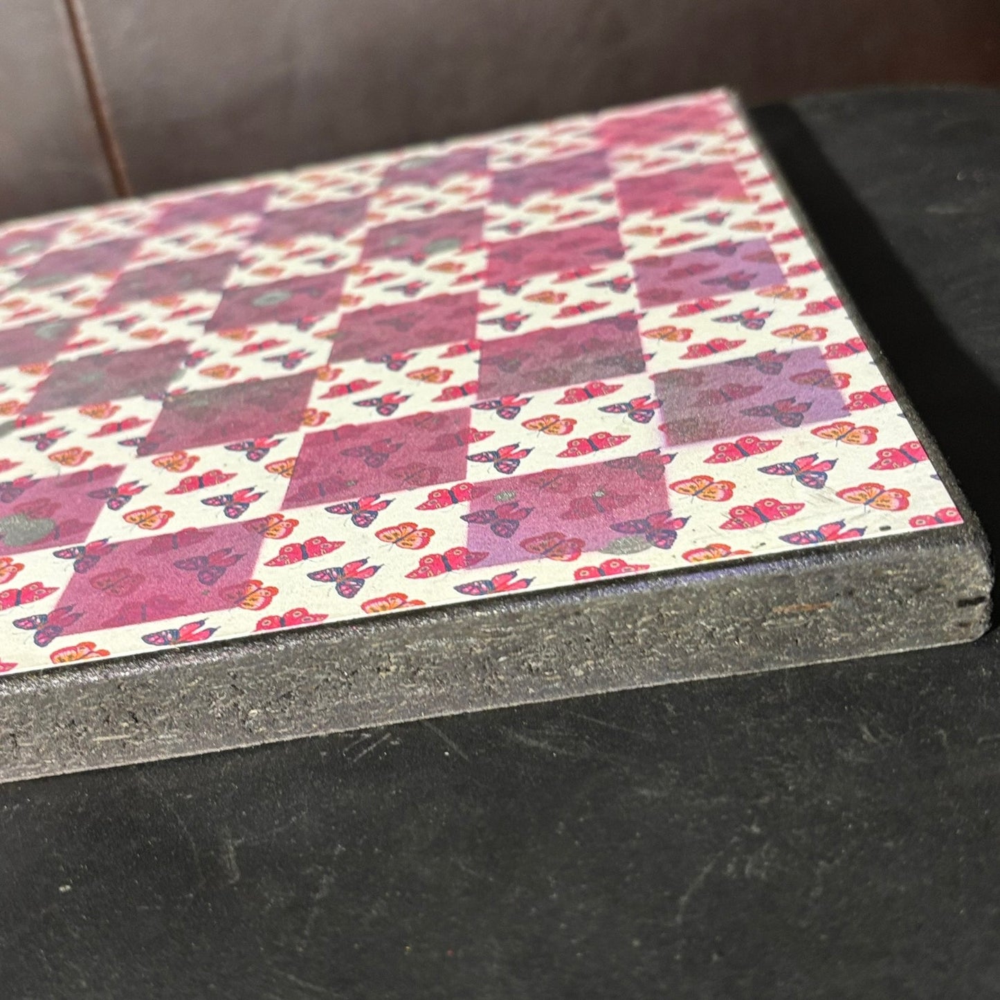 Pink Butterflies - Scrapbook Chess Board