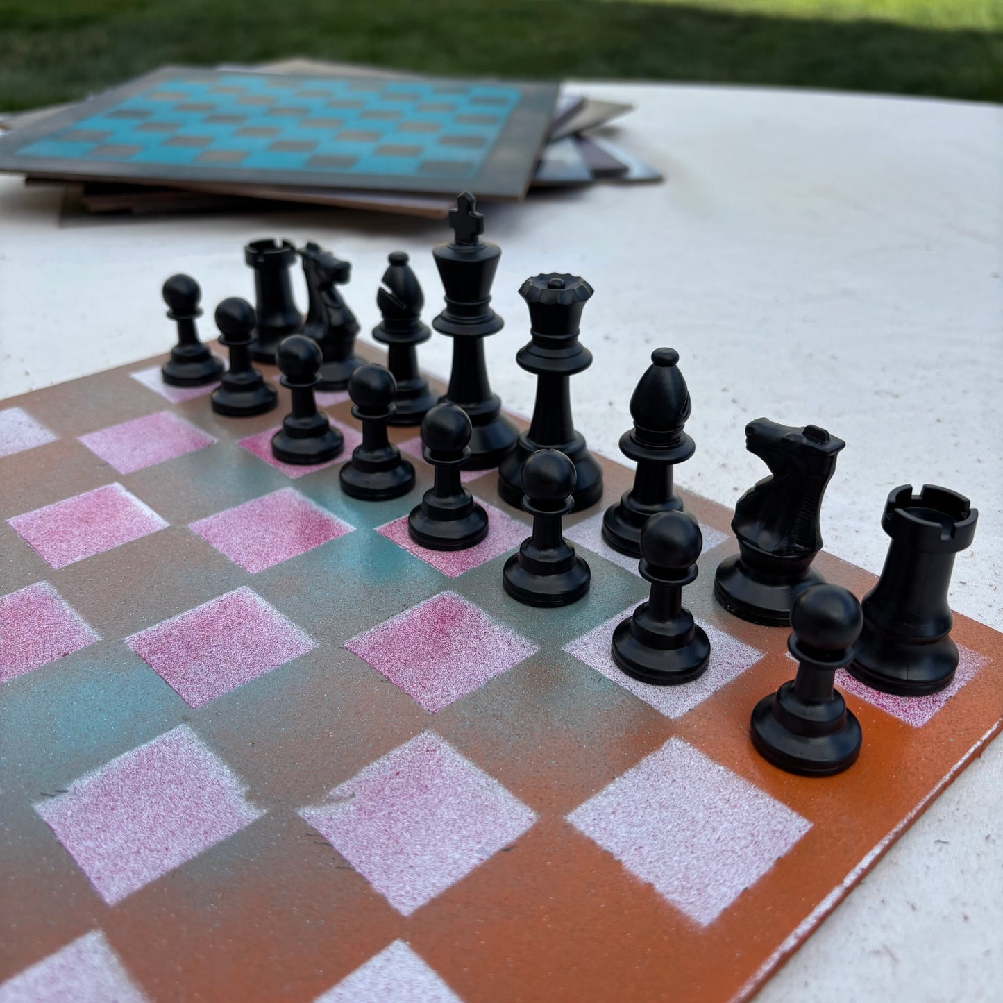 Pink Mist - Painted Chess Set