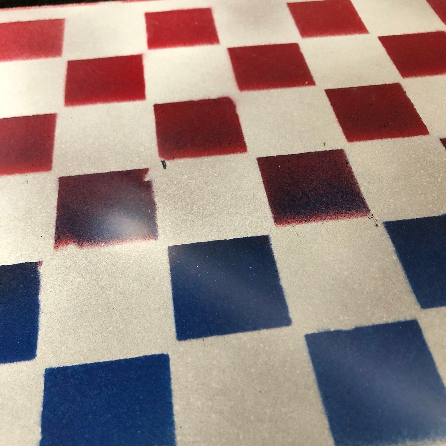 Blue & Red - Painted Chess Set