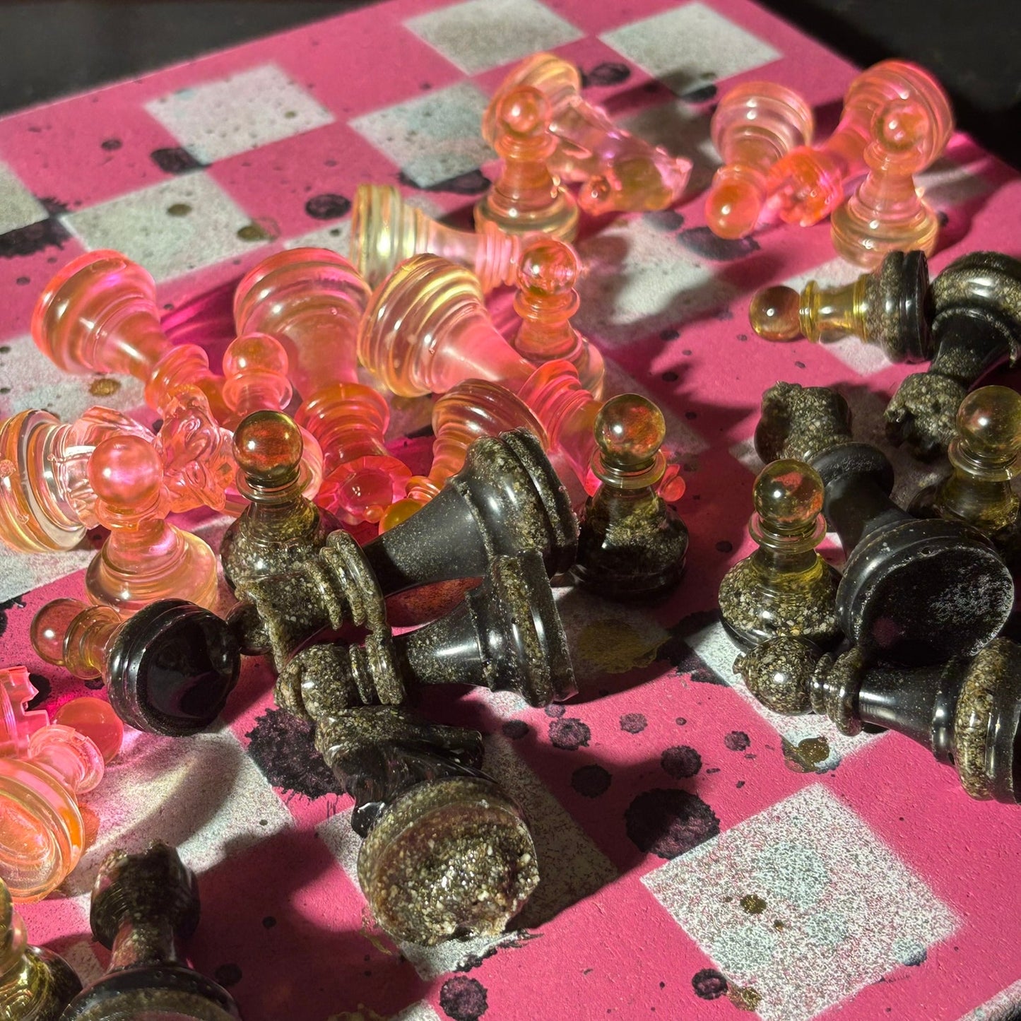 Spotted Pink - Painted Chess Set