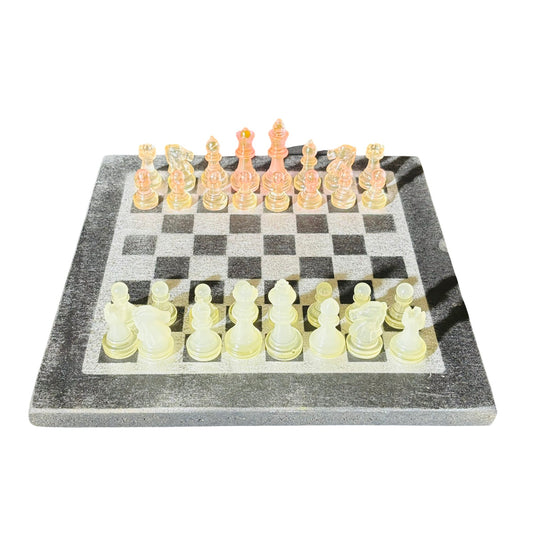 Chrome Pink Shade - Painted Chess Set