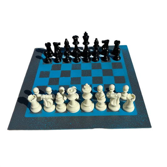 Gurage Blue - Painted Chess Set