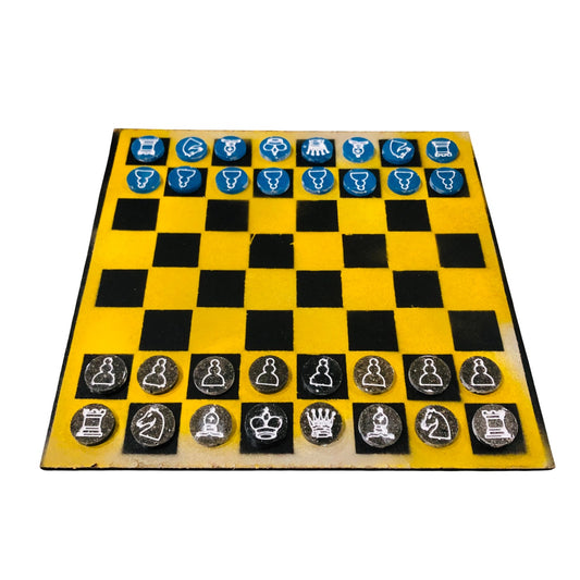 Yellow & Black - Painted Chess Set