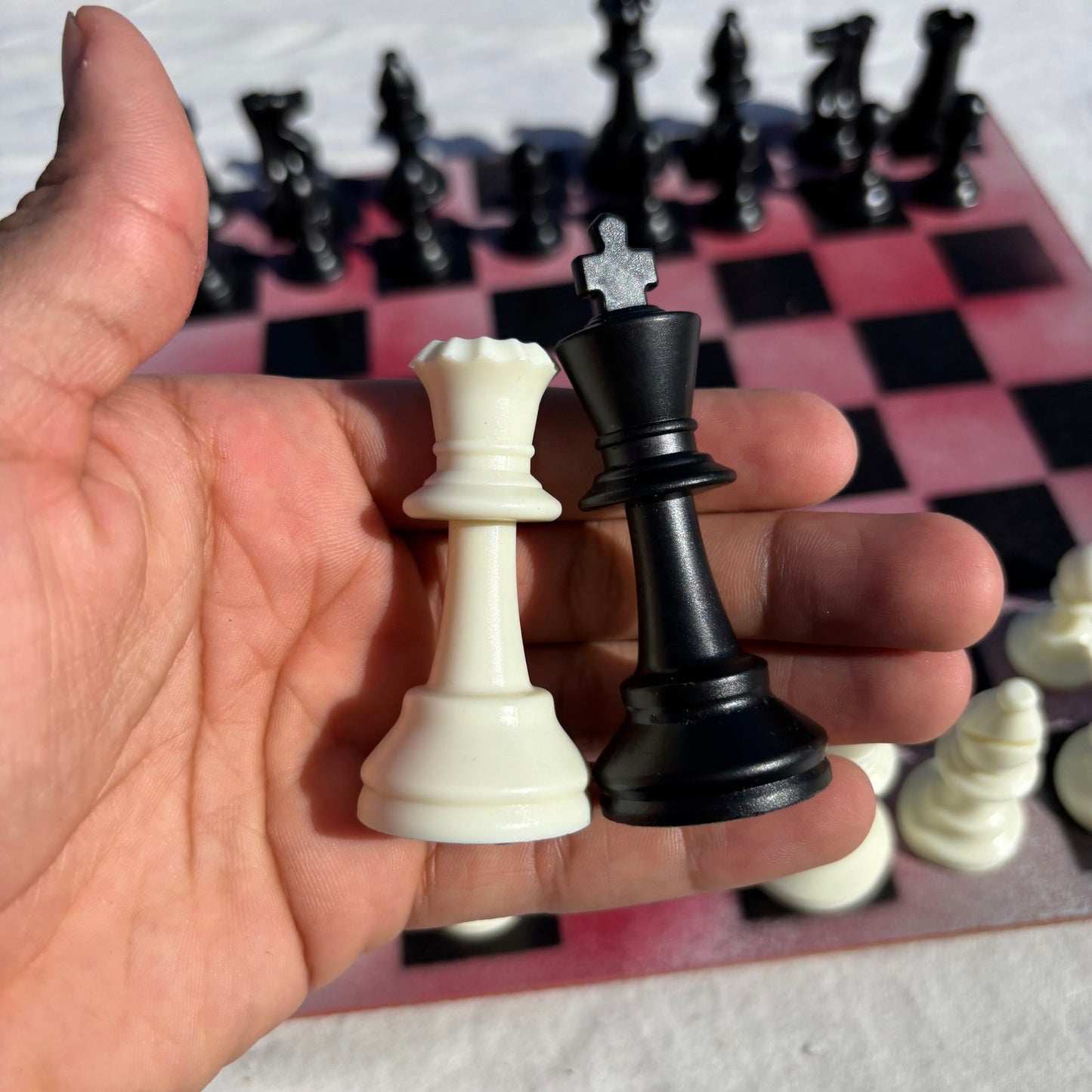 Misty Red - Painted Chess Set