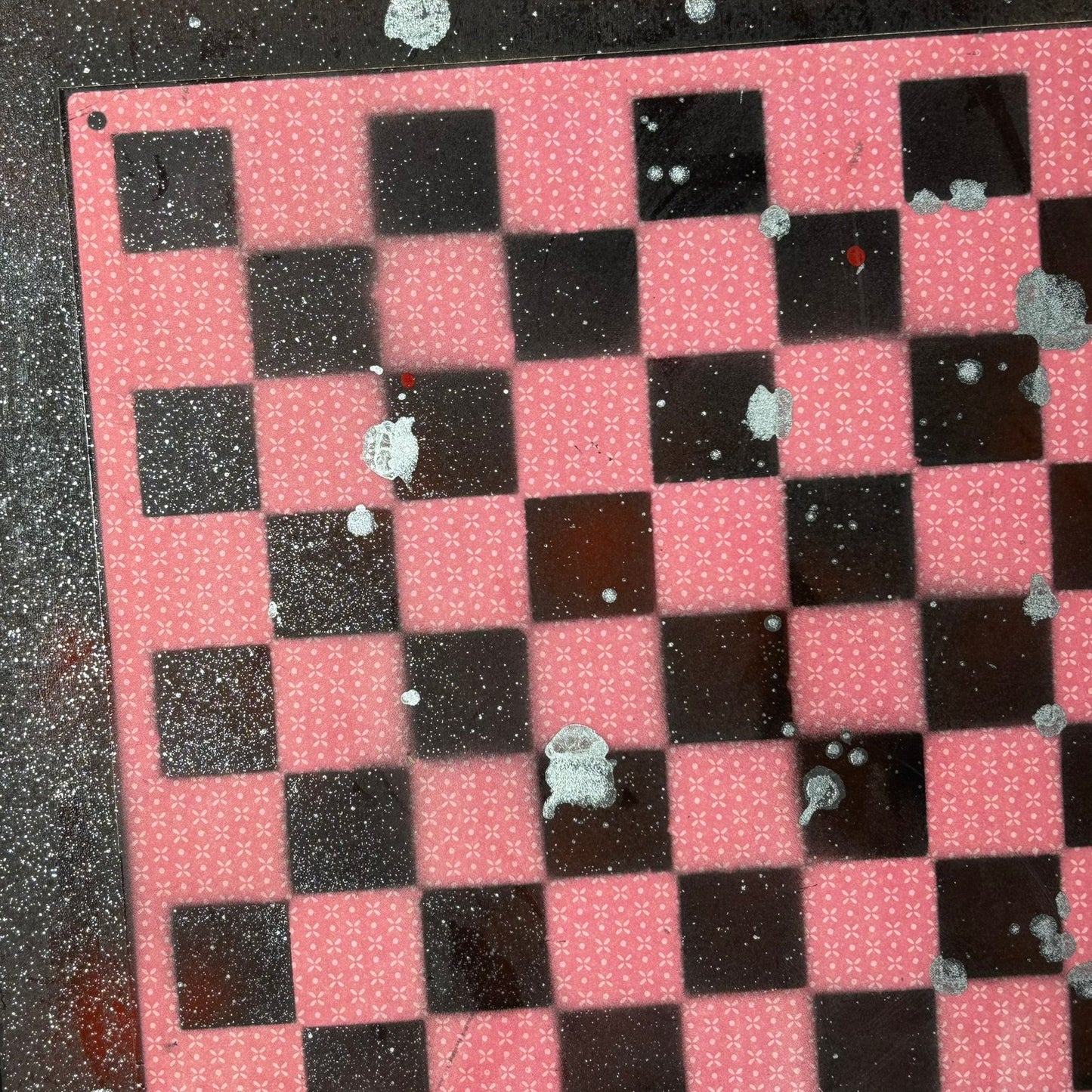 Red Splash Hue - Large Scrapbook Chess Board