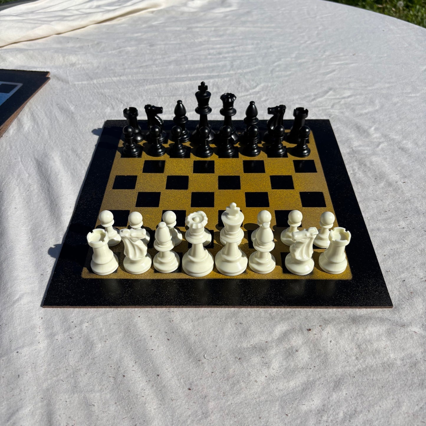 Yellow & Black - Painted Chess Set