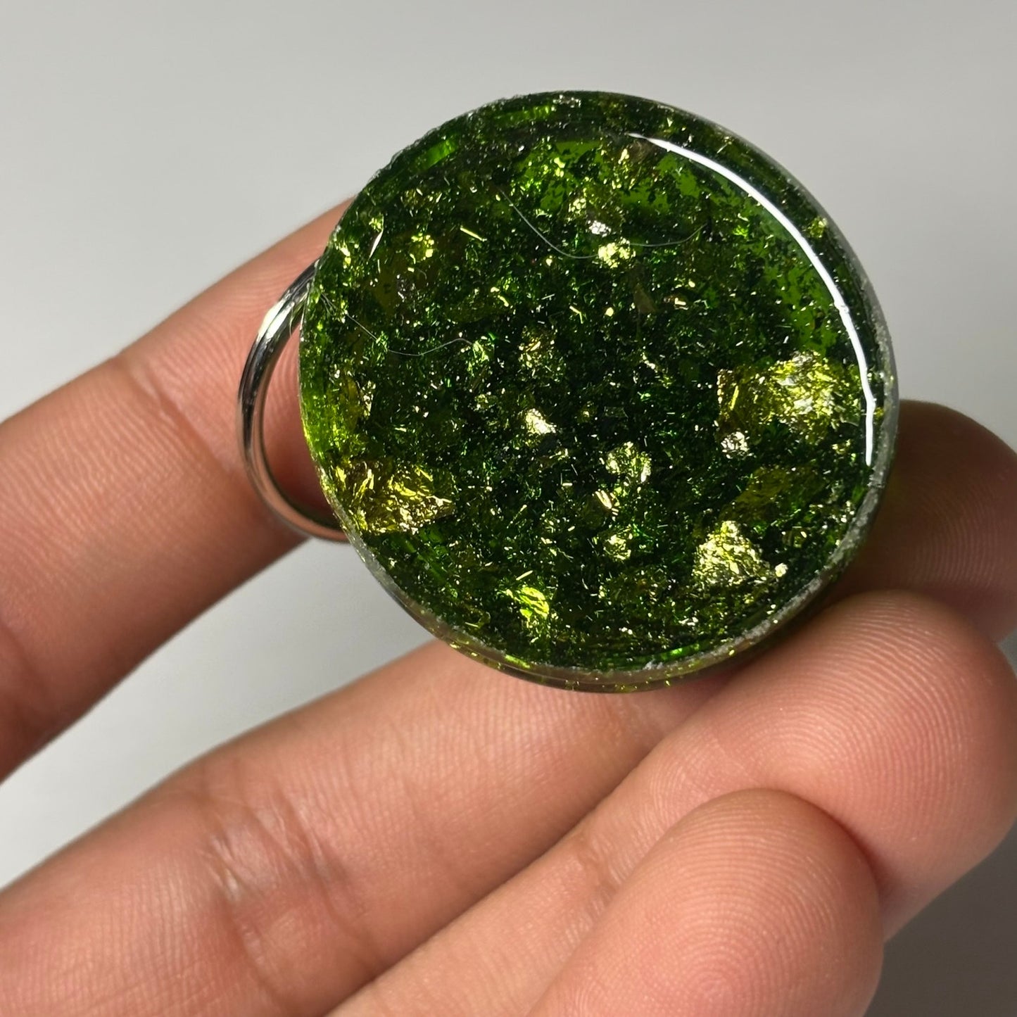 Green Emerald Pawn - Handmade Resin Keychain - Large Edition