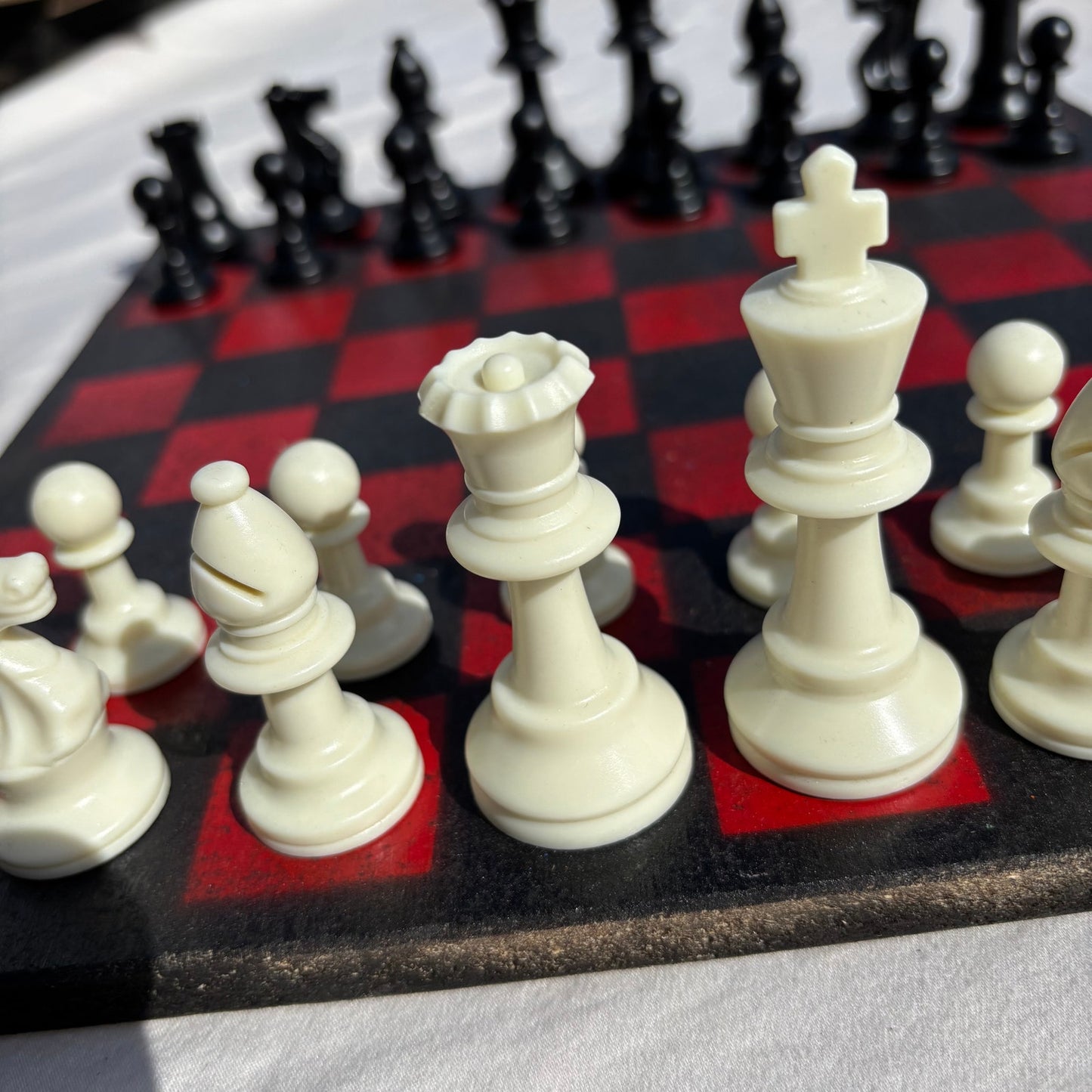 Black & Red - Painted Chess Set
