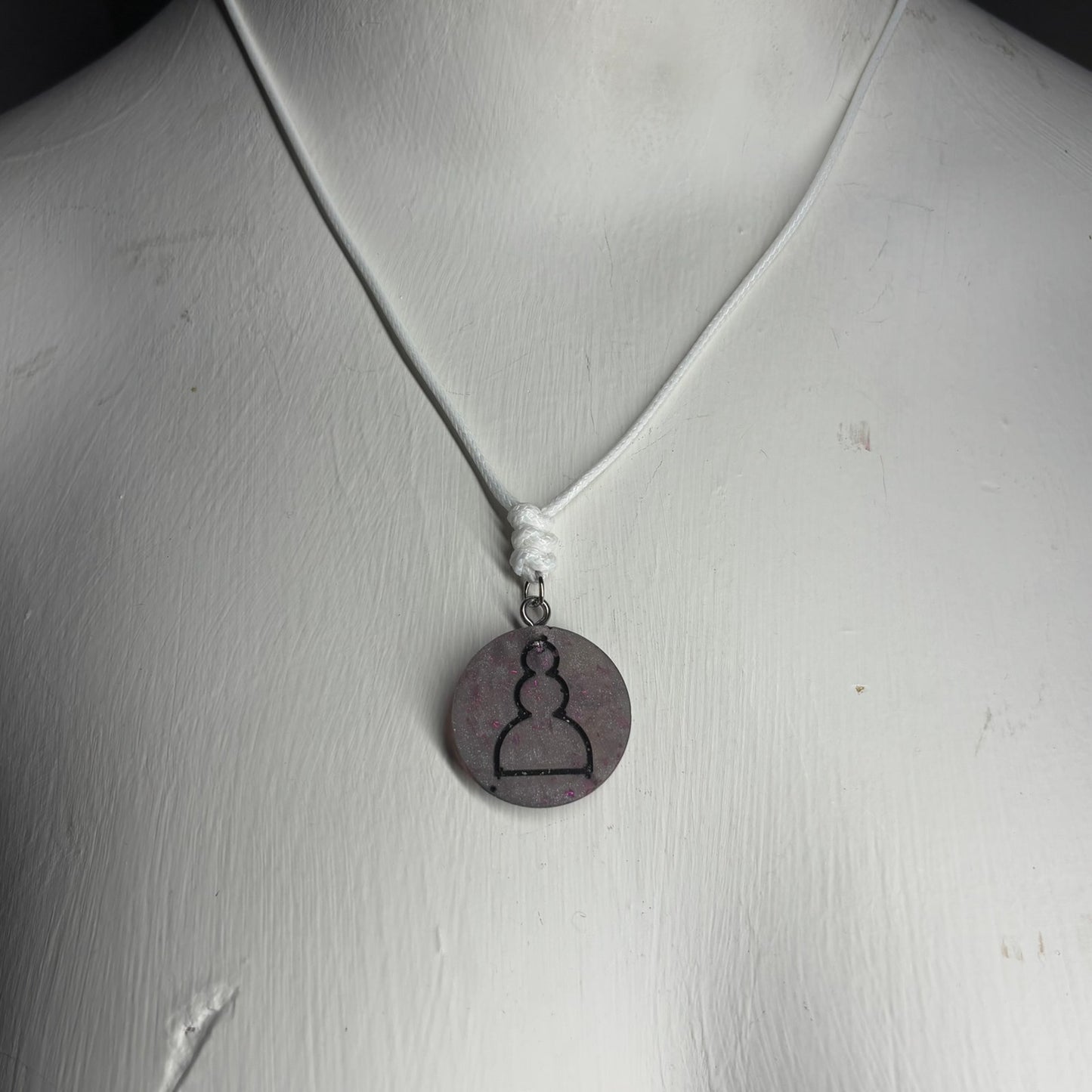Midnight Purple Pawn - Handmade Resin Chess Necklace