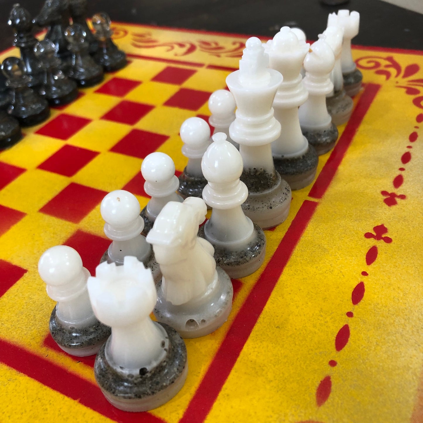 Royal Yellow & Red - Painted Chess Set