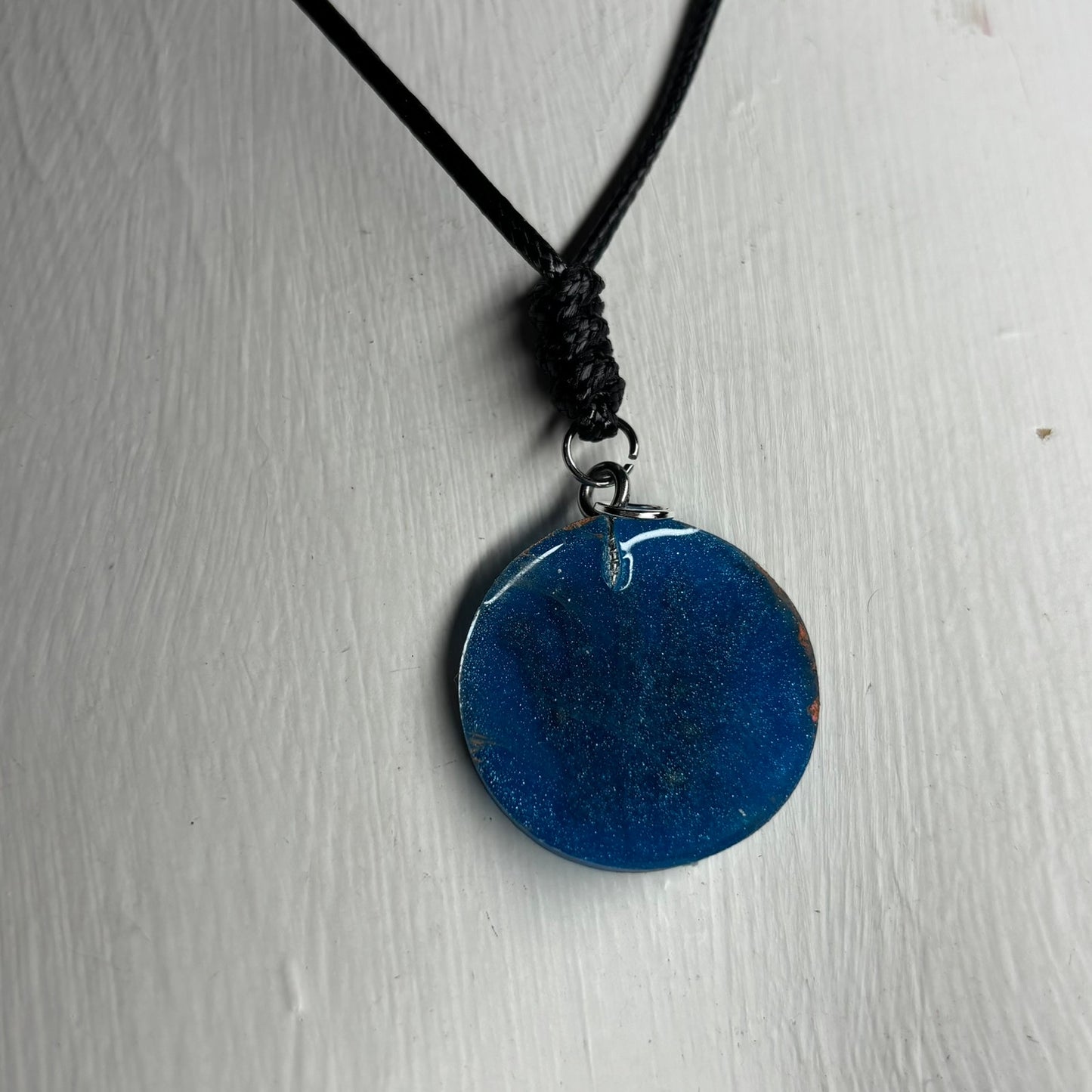 Blue & Orange Queen - Handmade Resin Chess Necklace