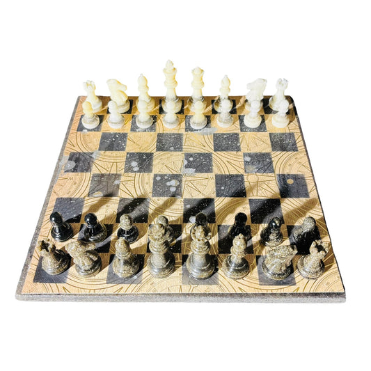 Vintage Golden Brown - Scrapbook Chess Set