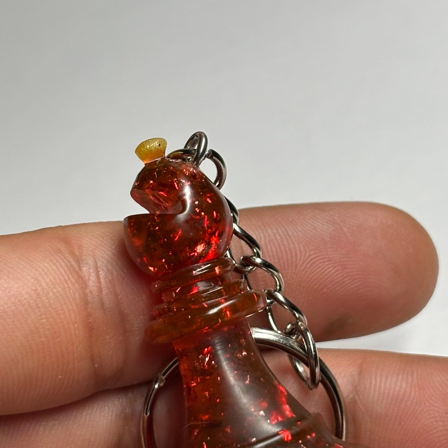 Red Crystal Bishop - Handmade Resin Keychain