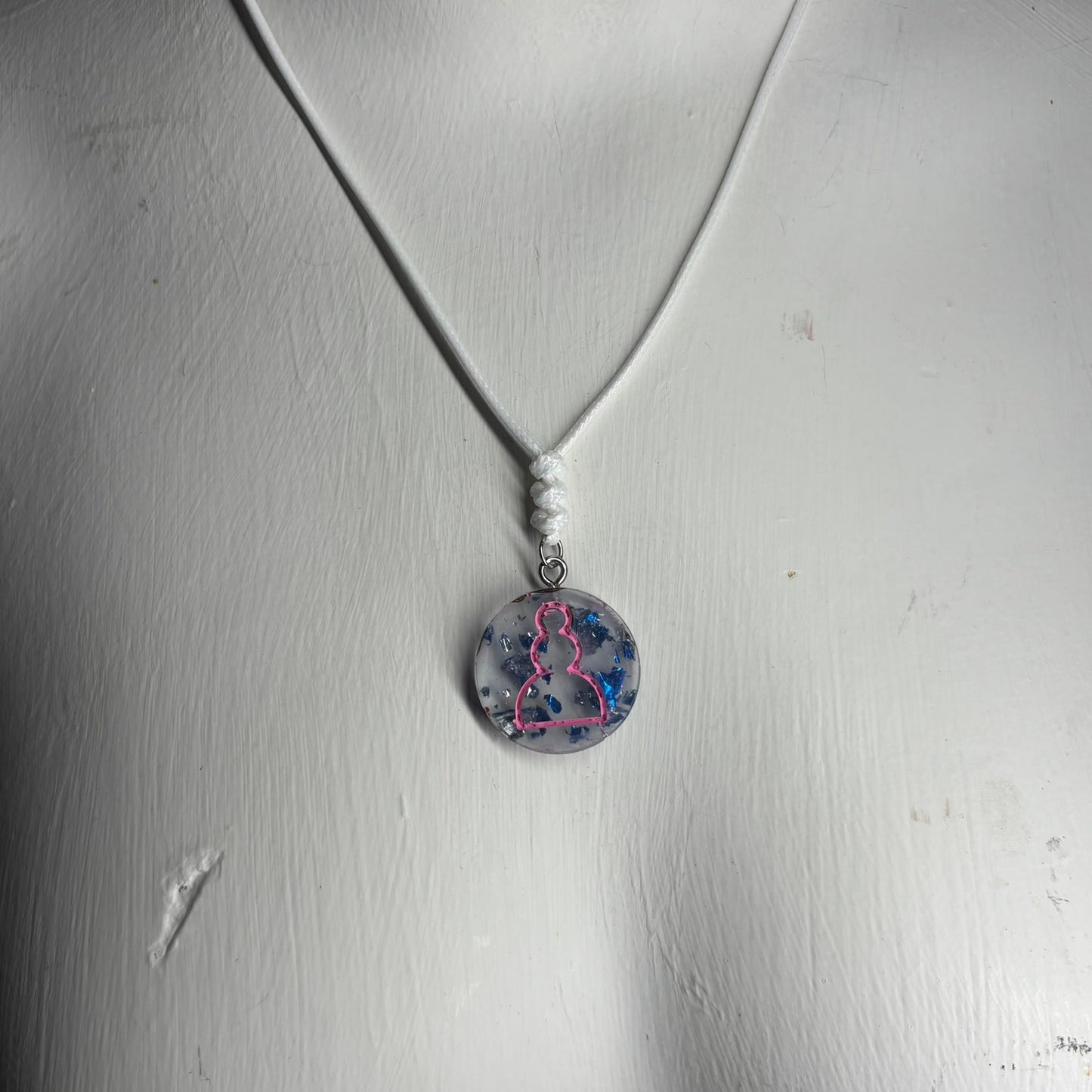 Pink Royal Pawn - Handmade Resin Chess Necklace