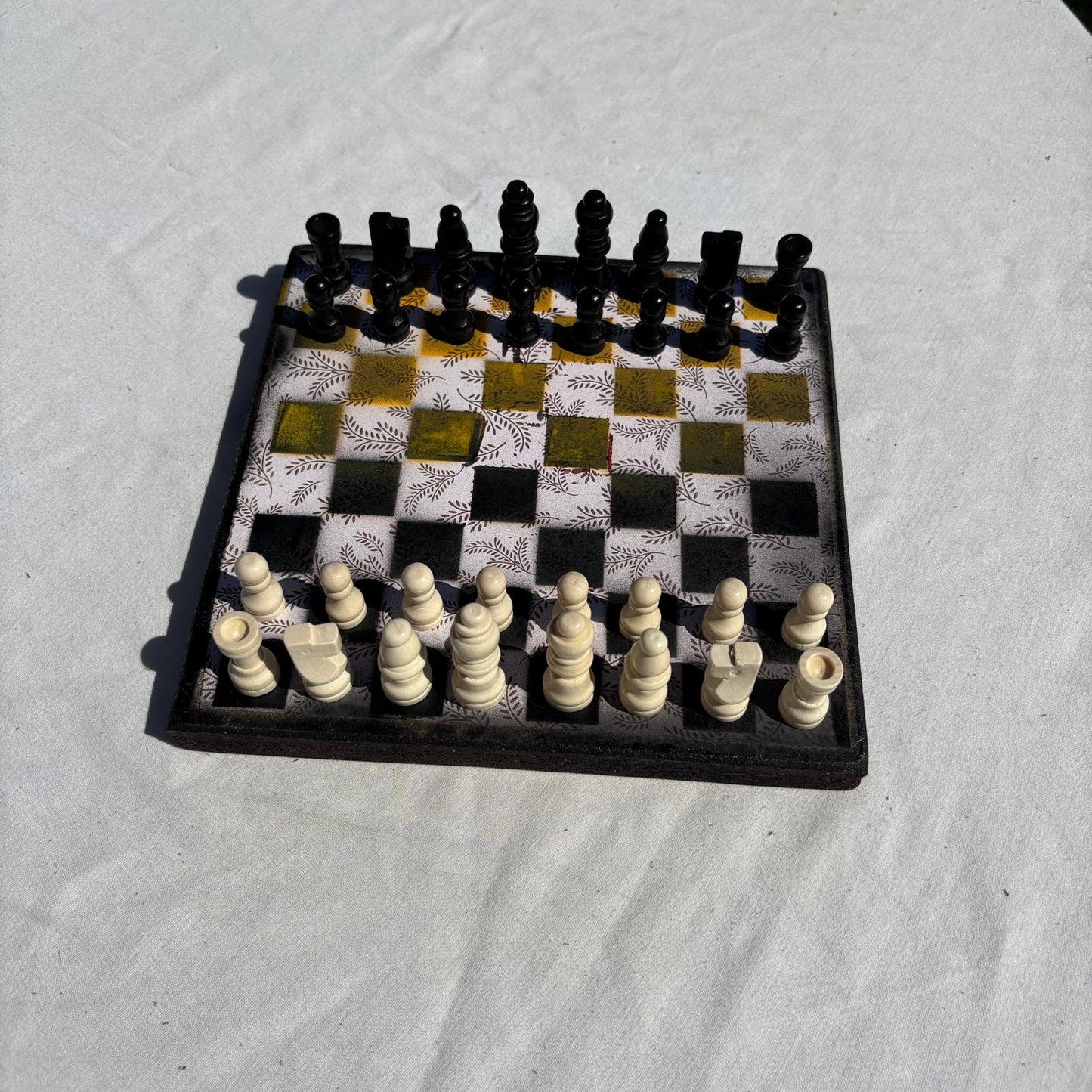 Yellow & Black - Scrapbook Chess Set
