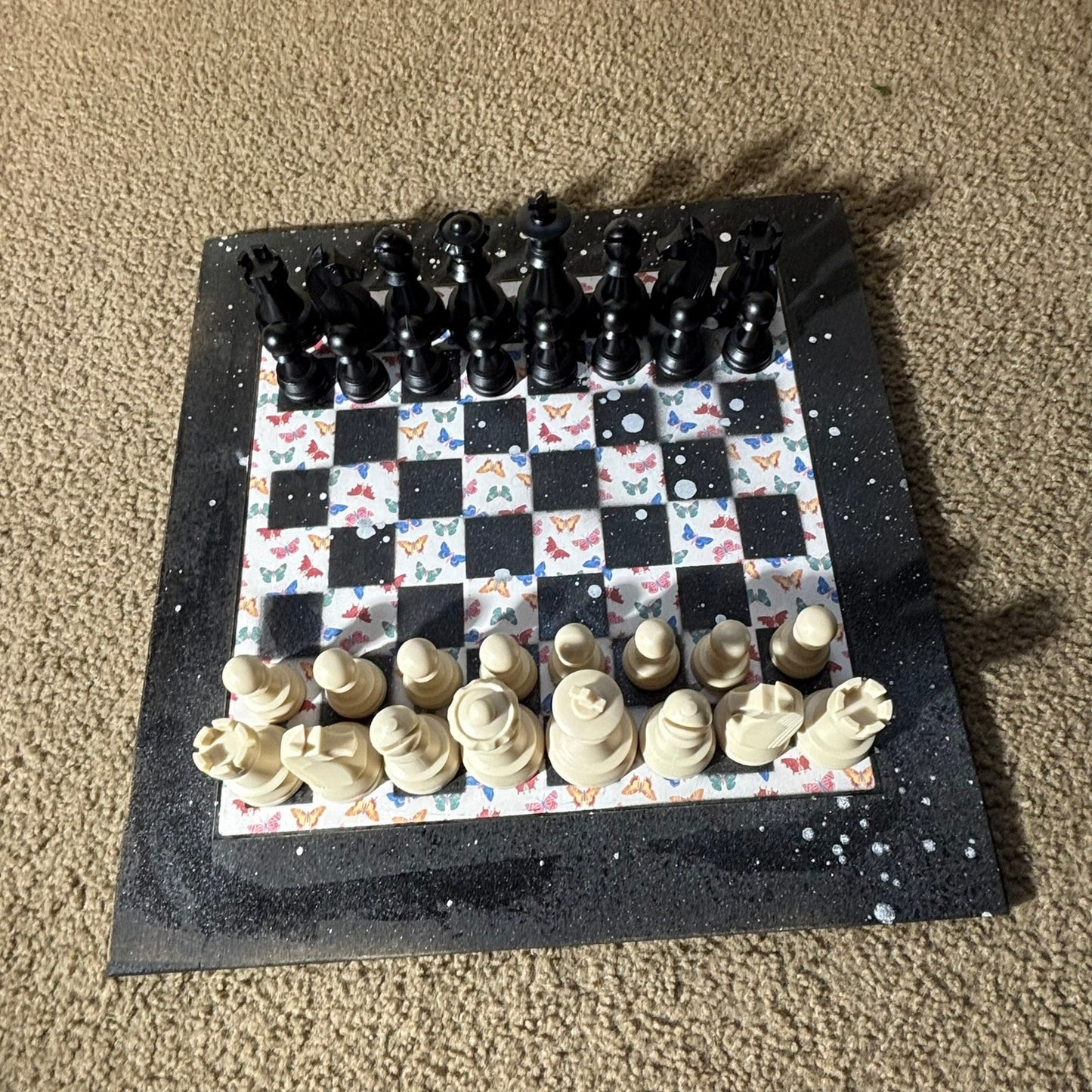 Simplistic Butterflies - Large Deluxe Chess Set
