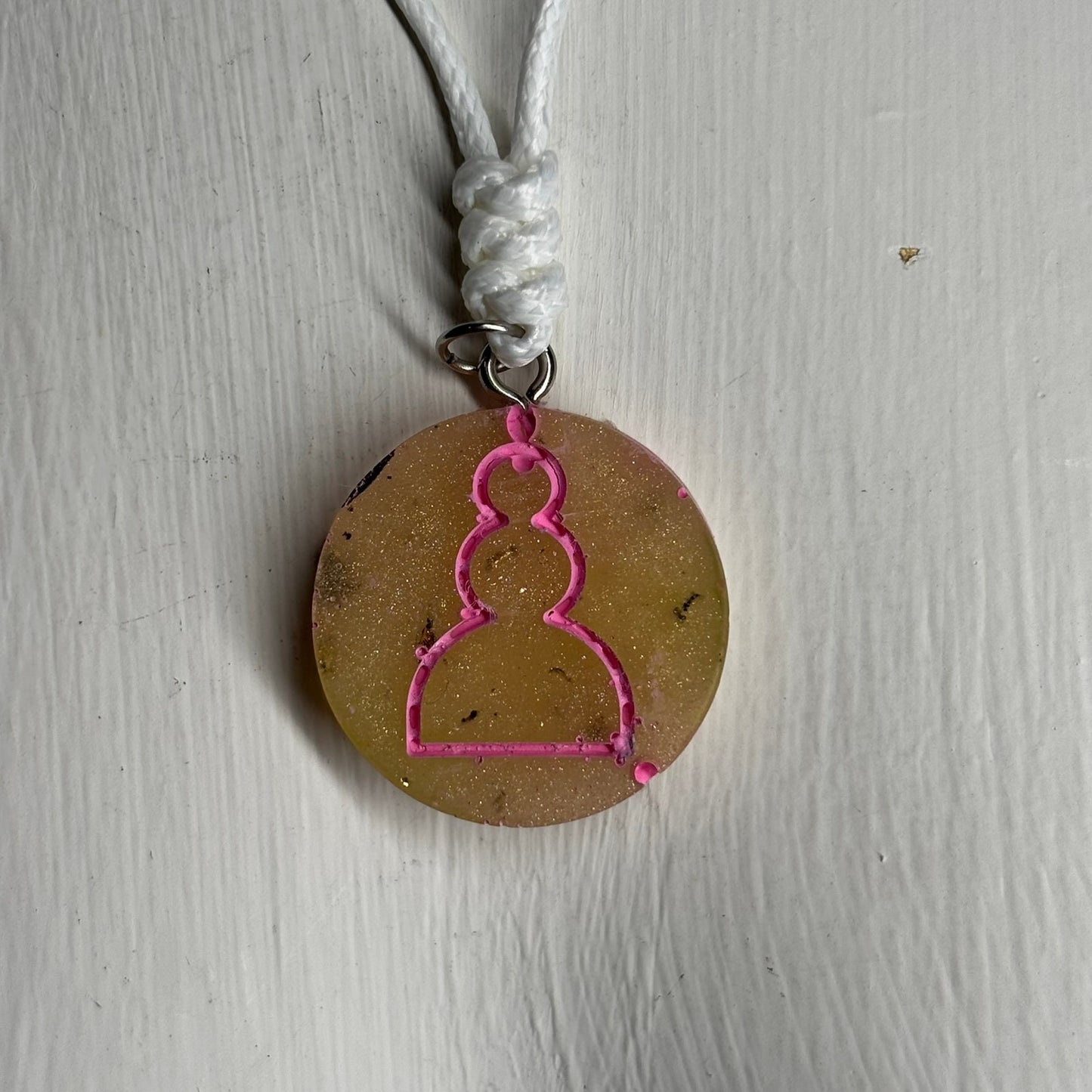 Banana Pink Pawn - Handmade Resin Chess Necklace