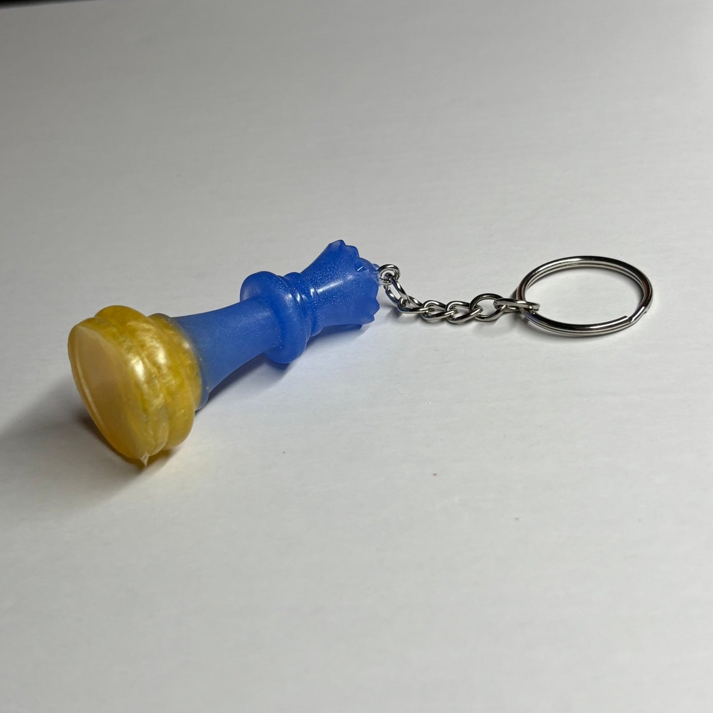 Blue Yellow Queen - Handmade Resin Keychain