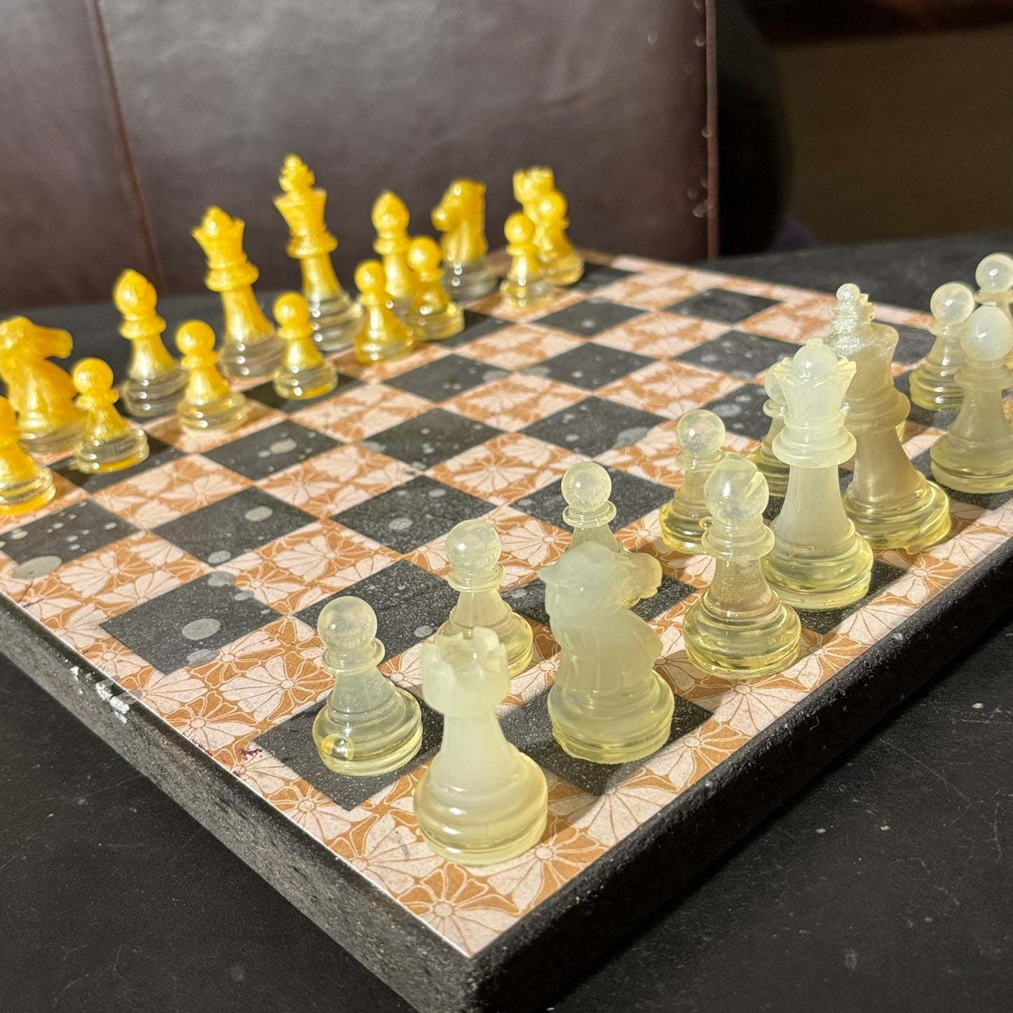 Vintage Brown Patter - Scrapbook Chess Set