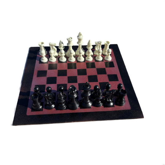 Metallic Red - Painted Chess Set