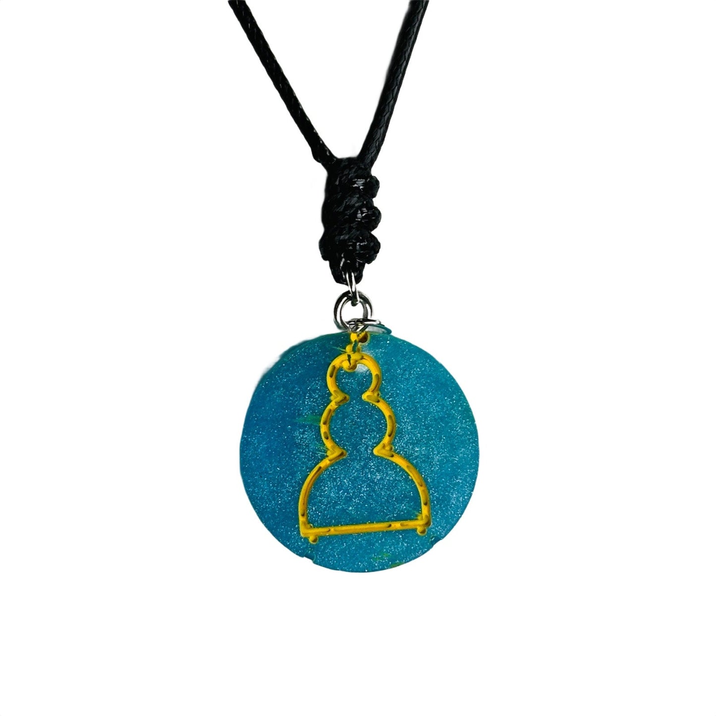 🎁 Aqua Blue Pawn - Handmade Resin Chess Necklace (100% off)