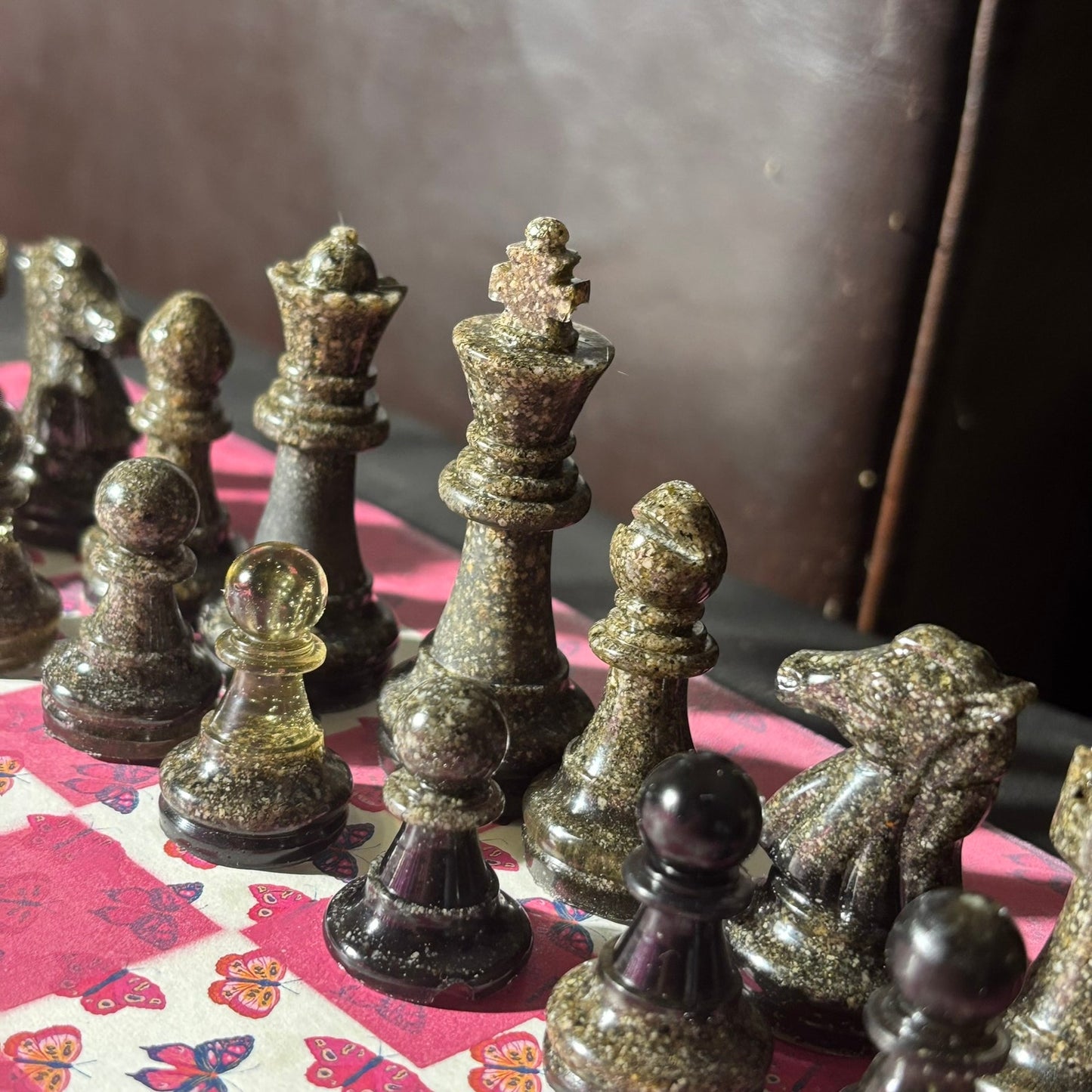 Pink Butterfly - Scrapbook Chess Set