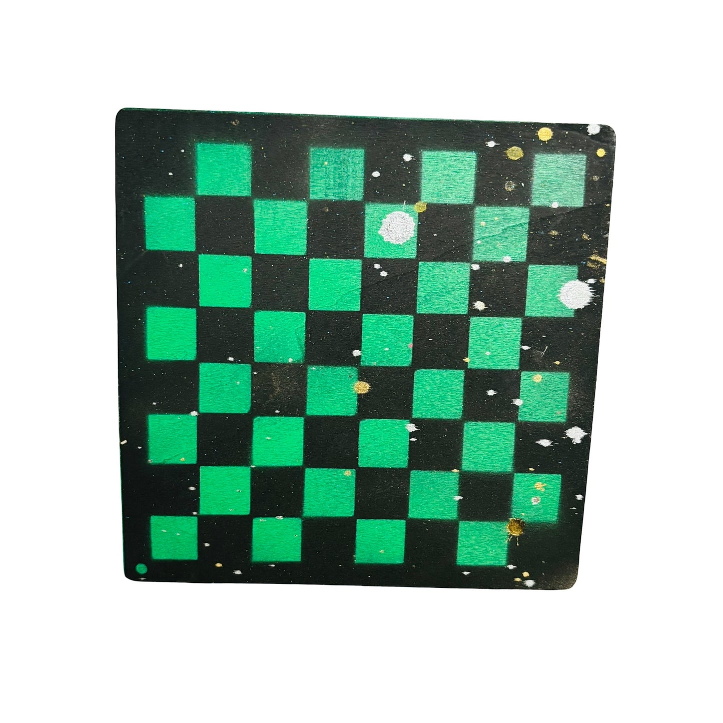 Black & Green Chrome - Painted Thin Wooden Chess Board